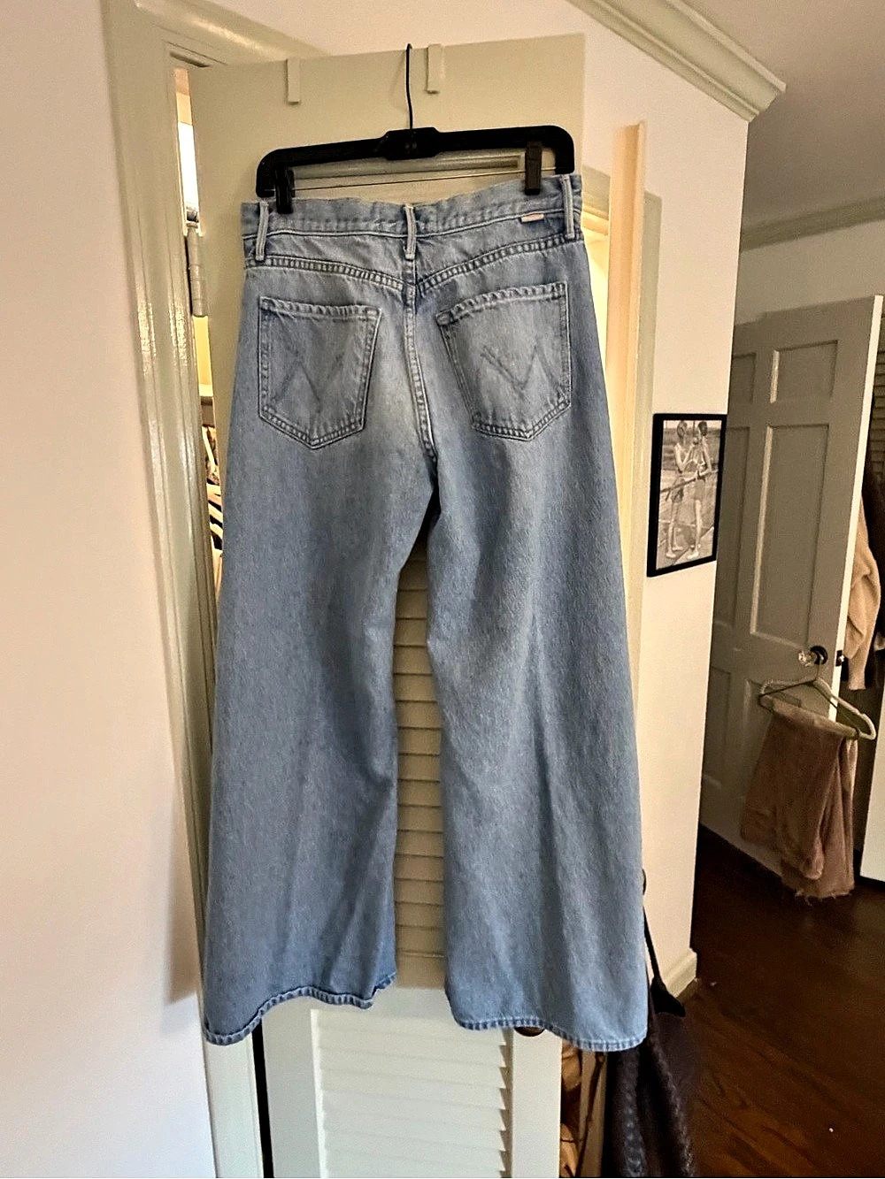Mother Snacks! The Lemon Twist Sneak Wide Leg Jeans in Blue Waist 28 - Picture 2 of 9